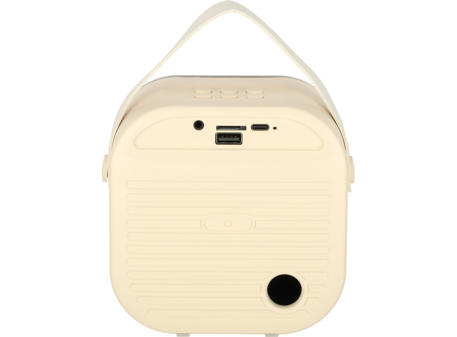 Sada karaoke reproduktoru Bluetooth + 2 mikrofony - krémový