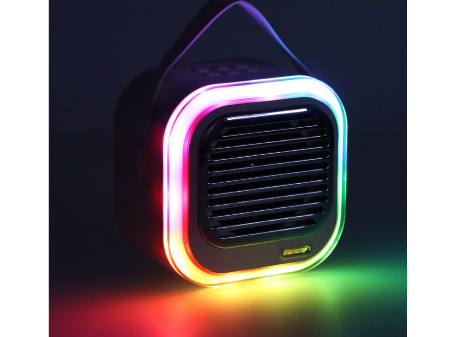 Sada karaoke reproduktoru Bluetooth + 2 mikrofony - krémový