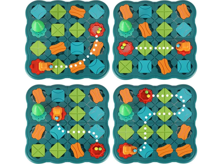 Logická desková hra bludiště s překážkovou dráhou 28 dílků