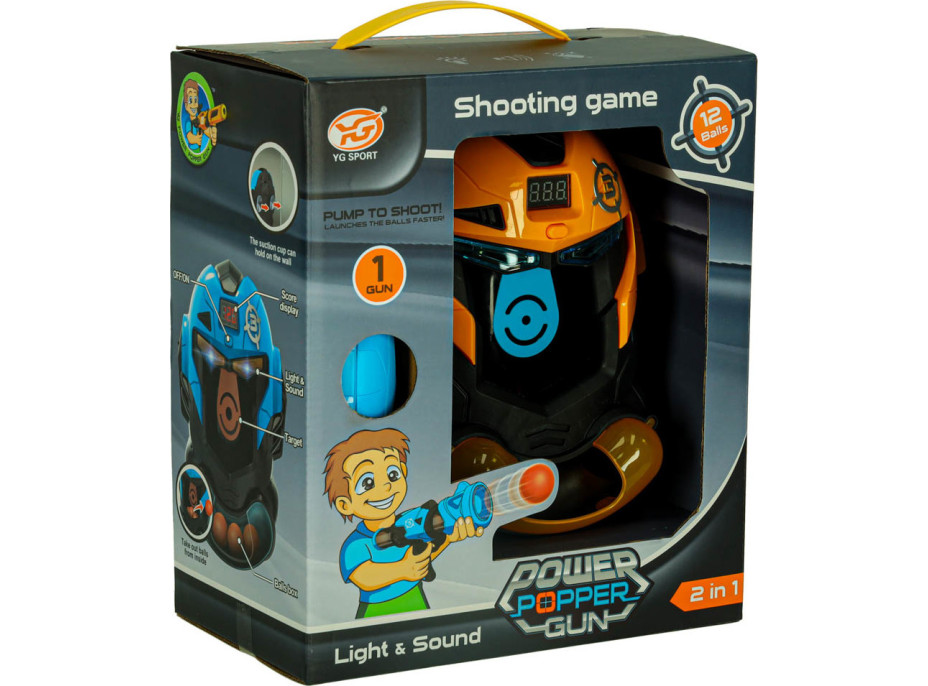 Arkádová hra Robotická helma - střelba na terč