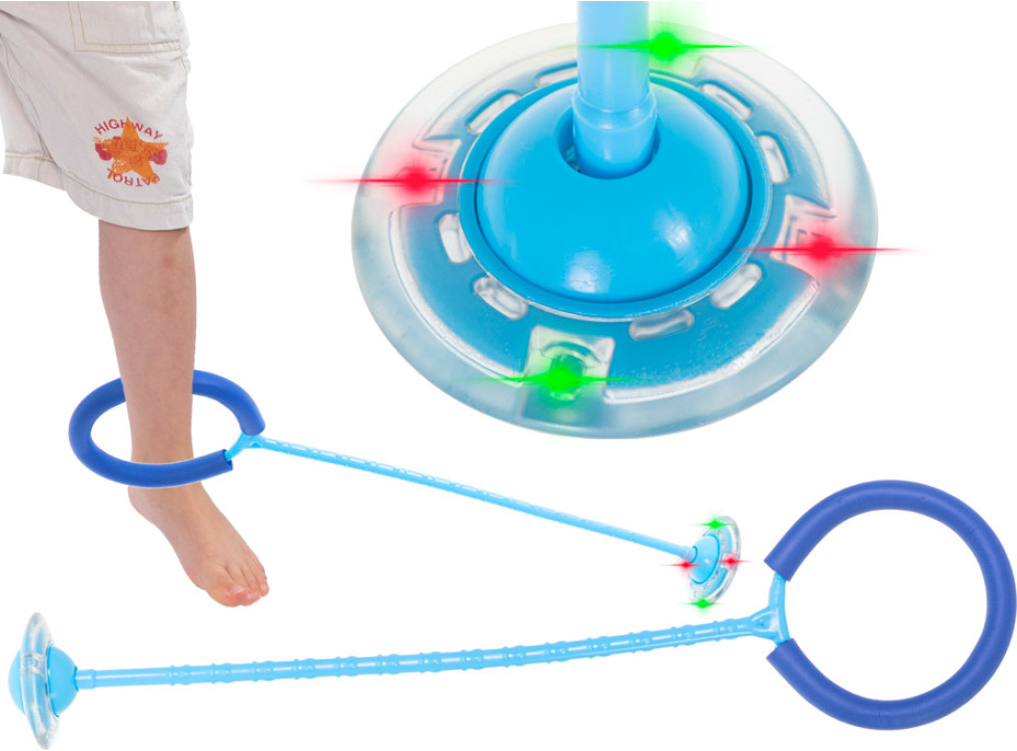 Hula hop na nohu svítící LED - modrá