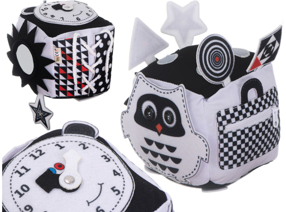 Vzdělávací smyslová kostka kontrastní - Sova Vzdělávací smyslová kostka kontrastní - Sova