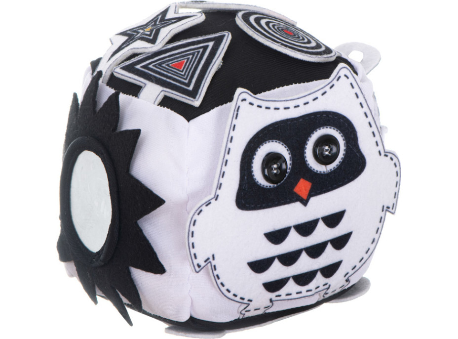 Vzdělávací smyslová kostka kontrastní - Sova