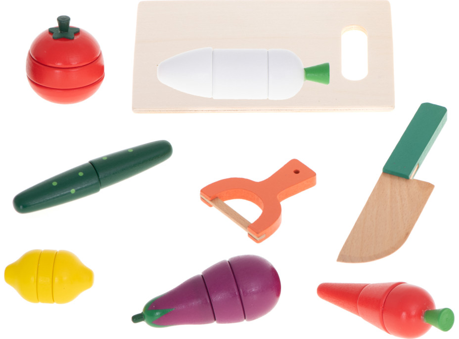 Dřevěná krájecí zelenina v krabici s příslušenstvím