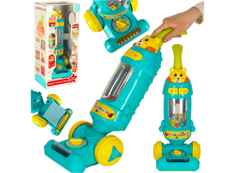 Interaktivní vysavač pro děti se zvukem - tyrkysový Interaktivní vysavač pro děti se zvukem - tyrkysový
