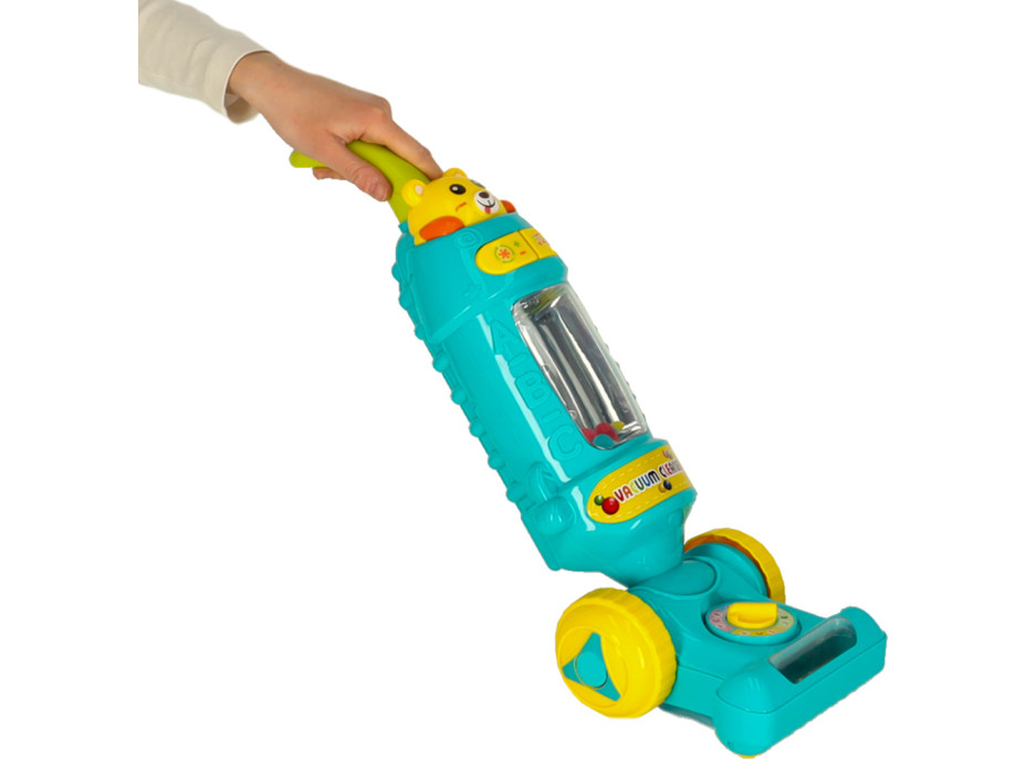 Interaktivní vysavač pro děti se zvukem - tyrkysový