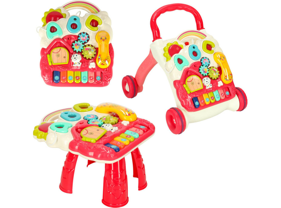 Interaktivní chodítko 4v1 - červené