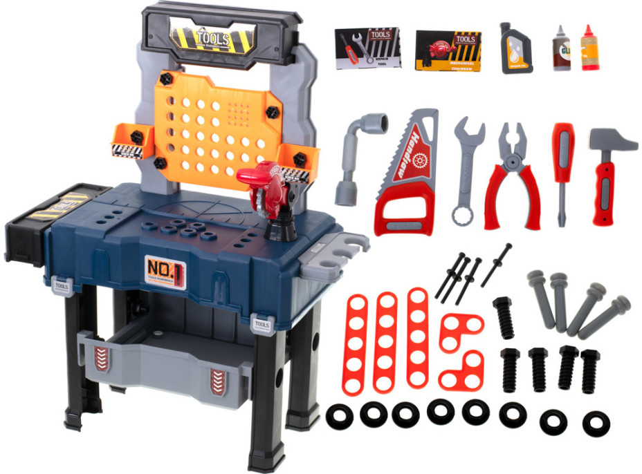 Dětský ponk do dílny s nářadím - 65 prvků