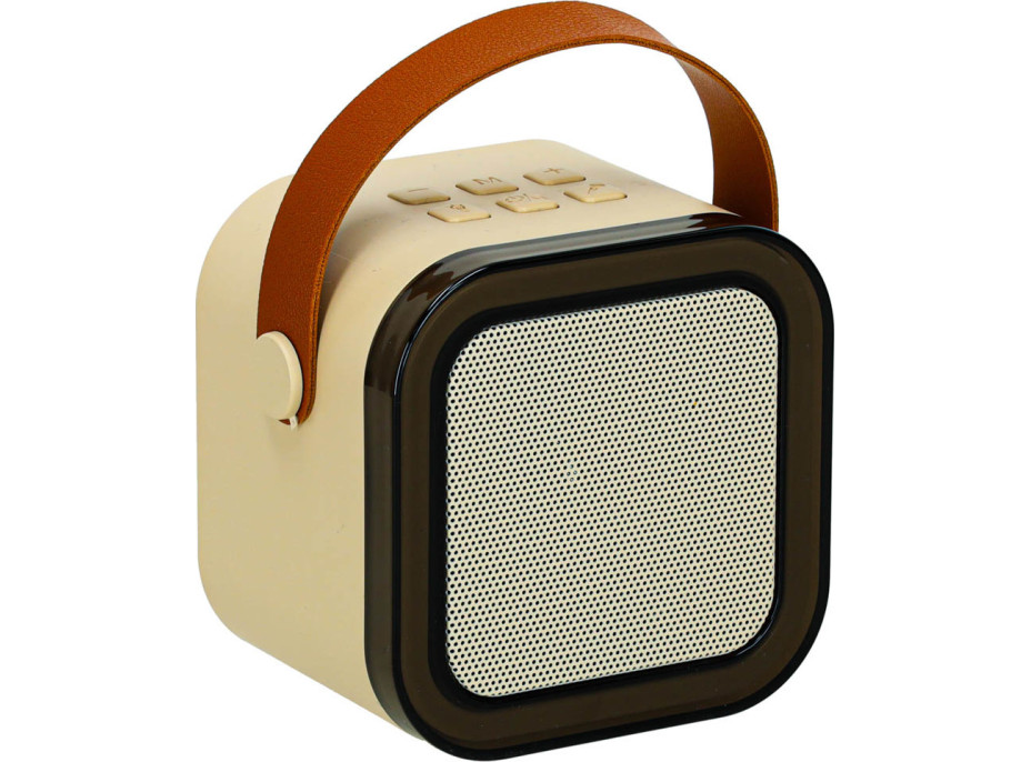 Karaoke reproduktor Bluetooth + mikrofon - béžový