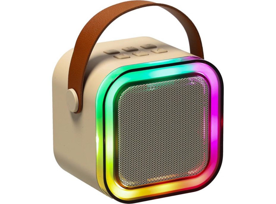 Karaoke reproduktor Bluetooth + mikrofon - béžový