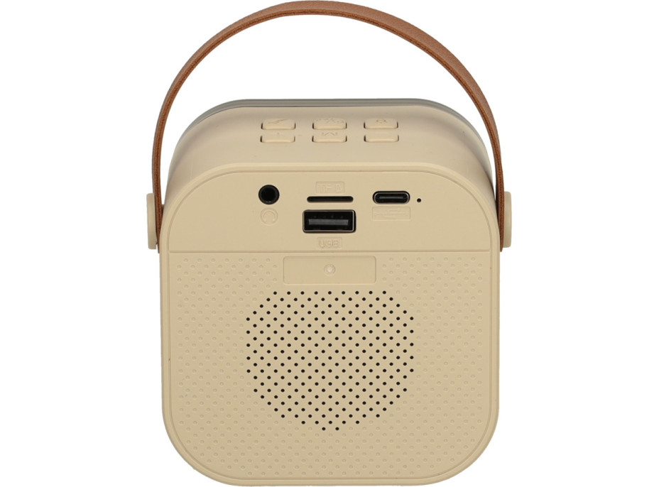 Karaoke reproduktor Bluetooth + mikrofon - béžový
