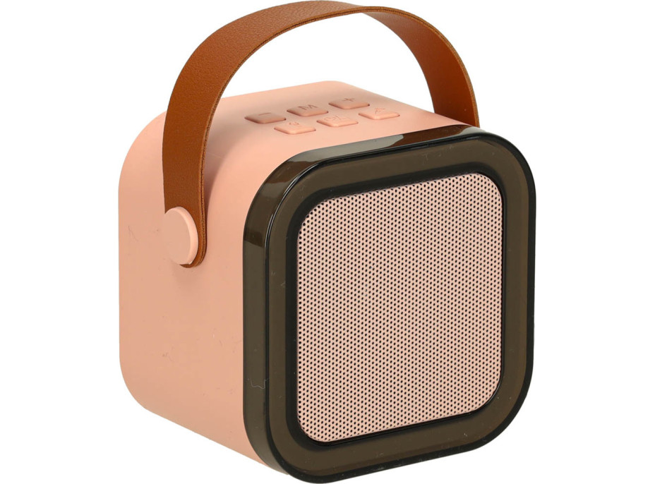 Karaoke reproduktor Bluetooth + mikrofon - růžový