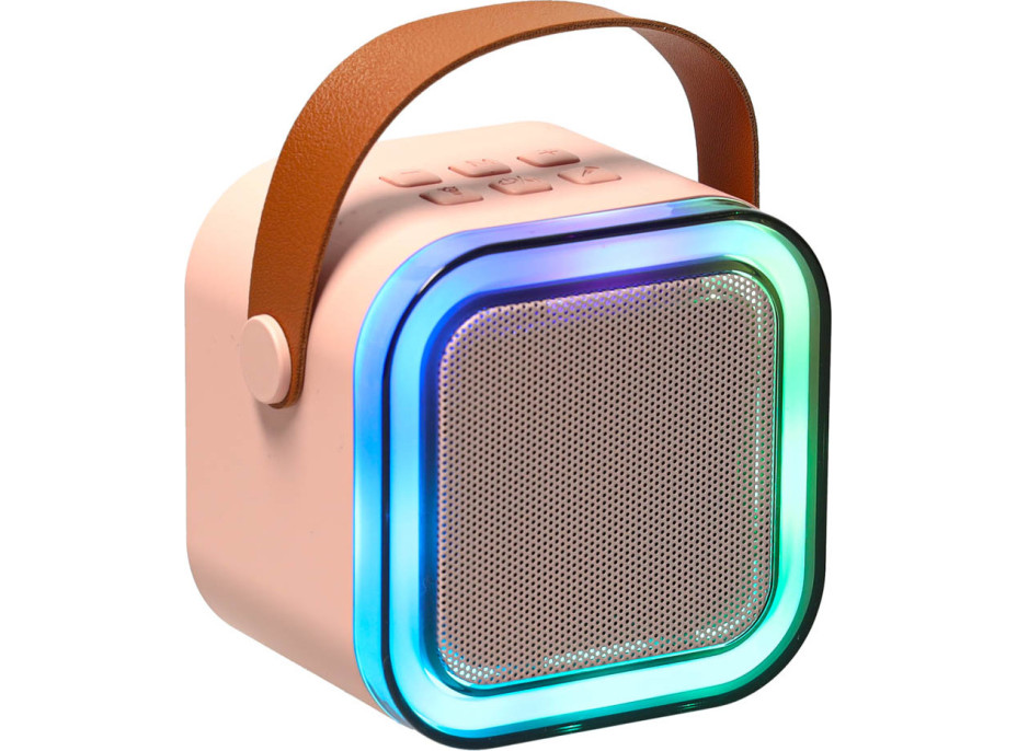 Karaoke reproduktor Bluetooth + mikrofon - růžový