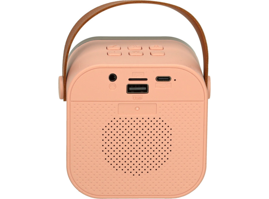 Karaoke reproduktor Bluetooth + mikrofon - růžový