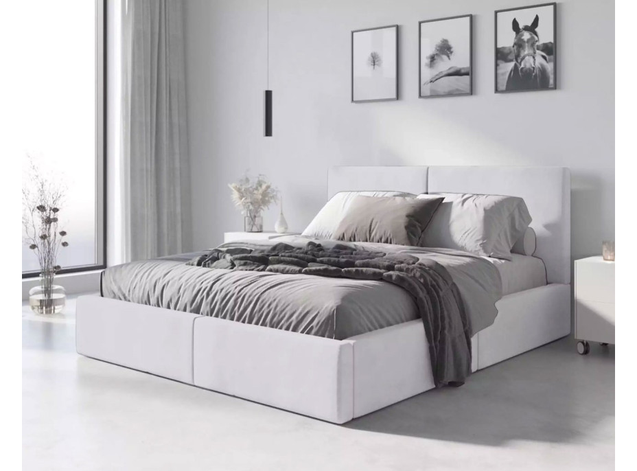 Čalouněná postel HILTON - 200x140 cm - bílá