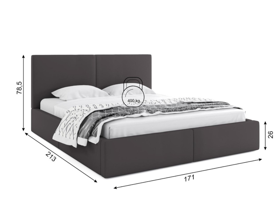 Čalouněná postel HILTON - 200x160 cm - grafitová