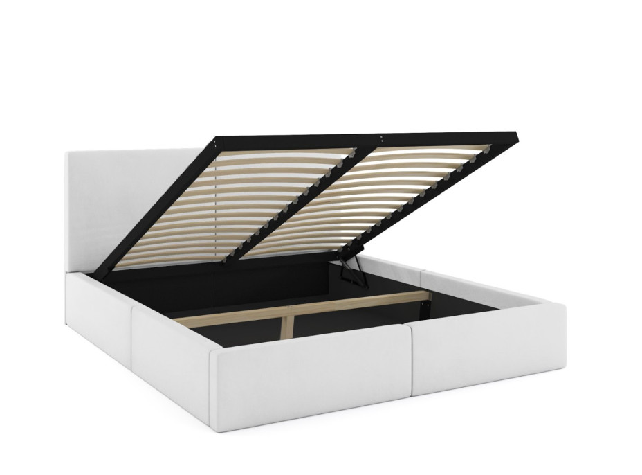 Čalouněná postel HILTON s úložným prostorem - 200x140 cm - bílá
