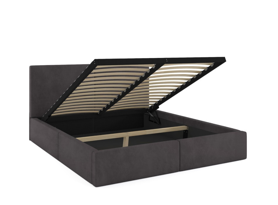 Čalouněná postel HILTON s úložným prostorem - 200x160 cm - grafitová