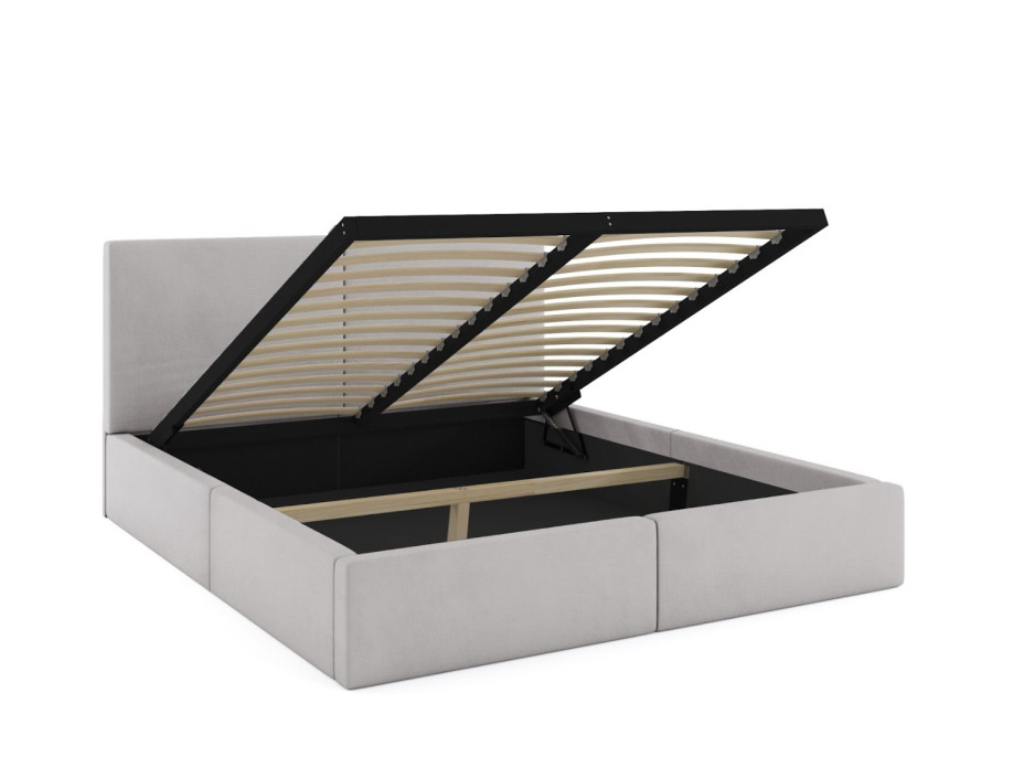 Čalouněná postel HILTON s úložným prostorem - 200x140 cm - šedá
