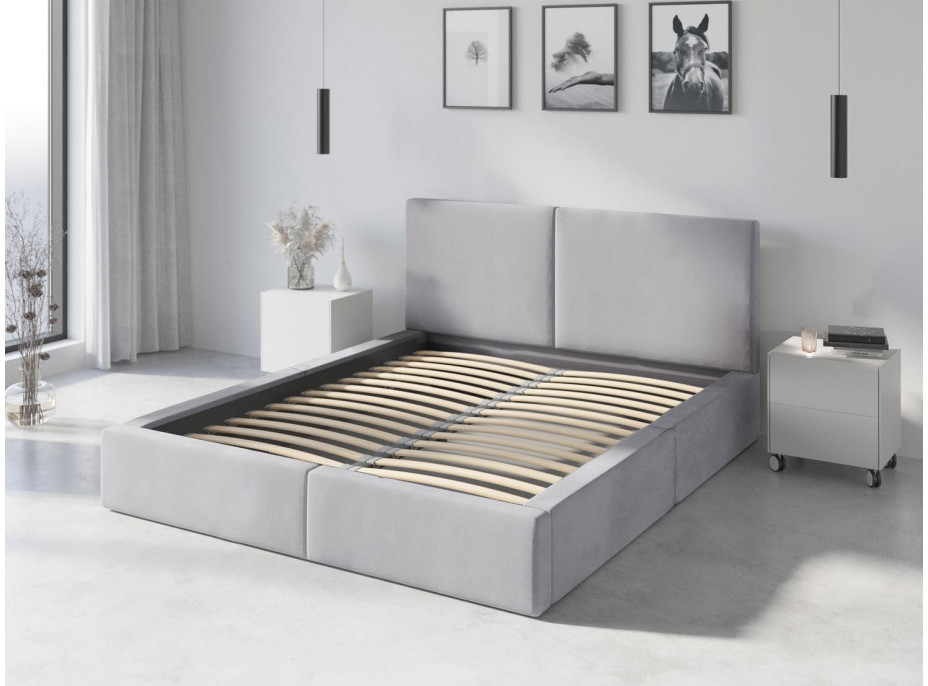 Čalouněná postel HILTON - 200x160 cm - šedá