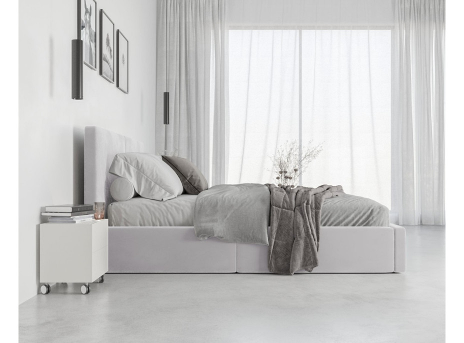 Čalouněná postel HILTON s úložným prostorem - 200x160 cm - šedá