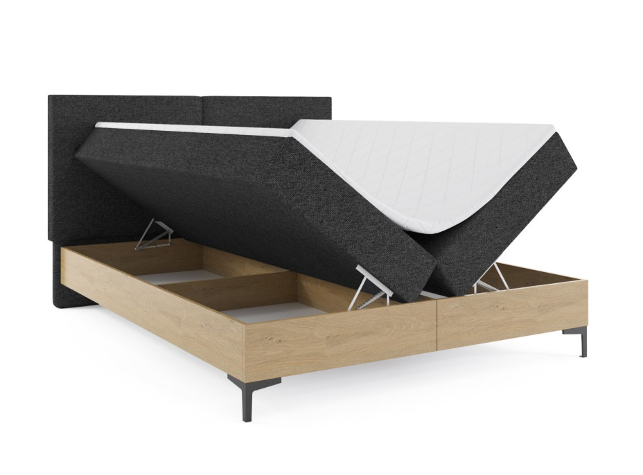 Čalouněná postel IMPERIAL s úložným prostorem - 200x160 cm - dub/šedá