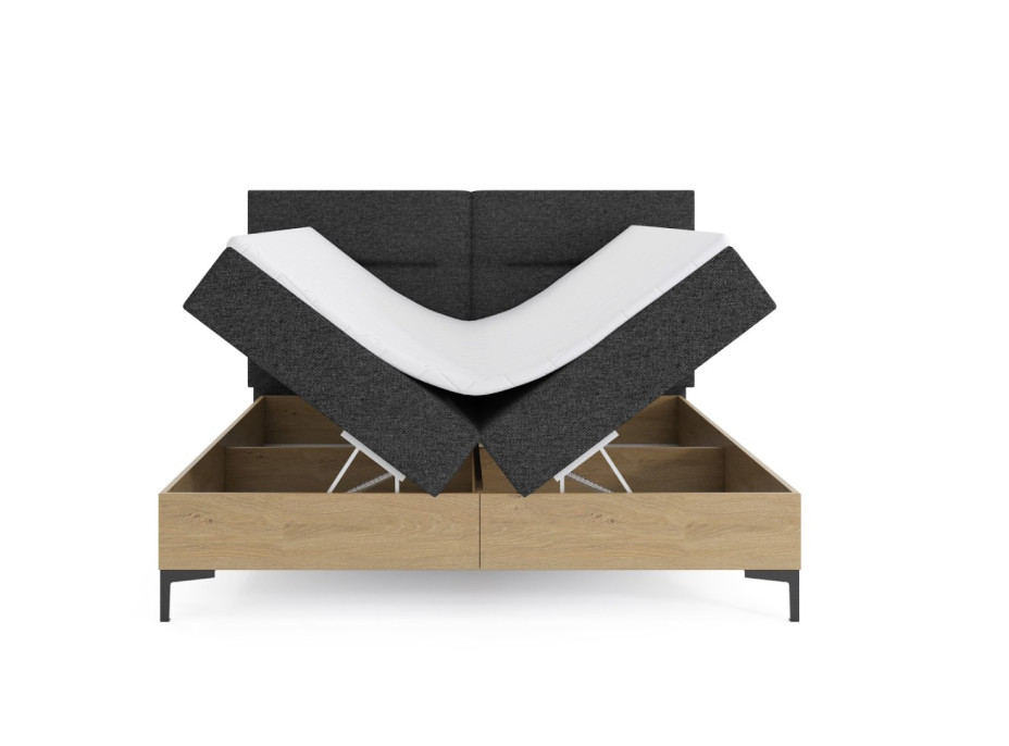 Čalouněná postel IMPERIAL s úložným prostorem - 200x140 cm - dub/šedá