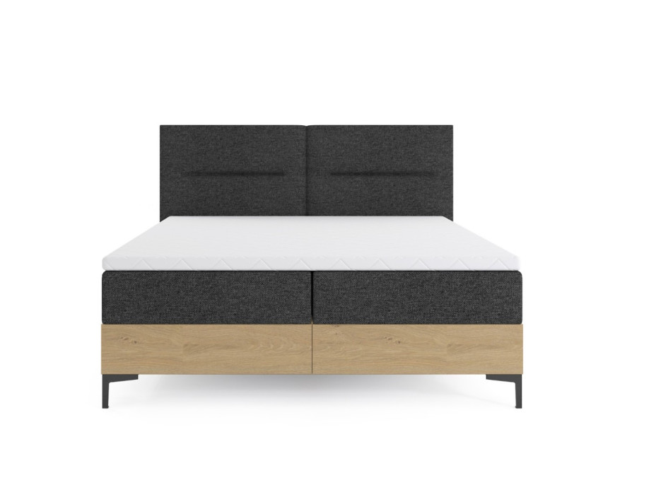 Čalouněná postel IMPERIAL s úložným prostorem - 200x160 cm - dub/šedá