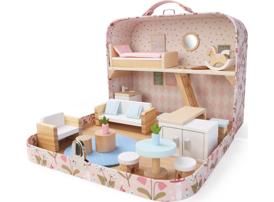 2Kids Toys Domeček pro panenky v kufříku Obývací pokoj