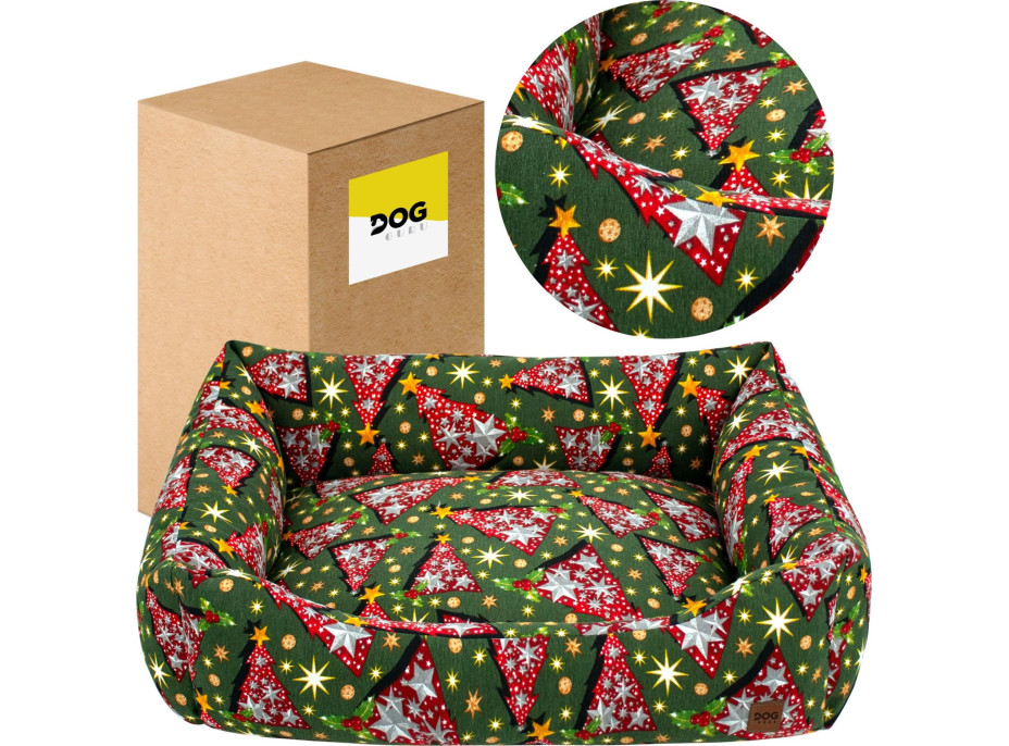 Pelíšek pro psy/kočky s vánočním motivem 70x60 cm - Stromečky