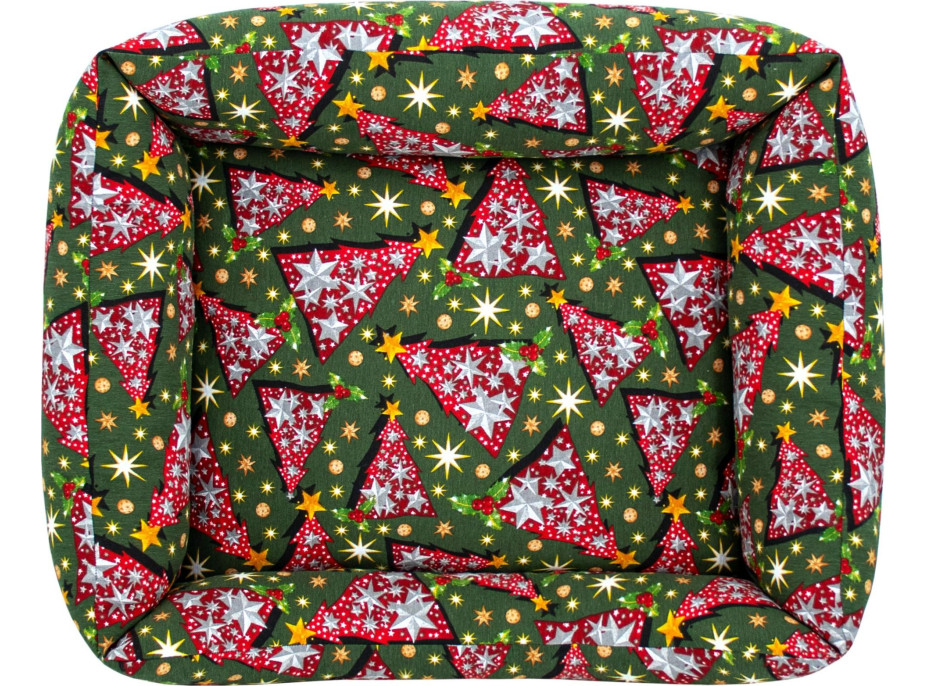Pelíšek pro psy/kočky s vánočním motivem 70x60 cm - Stromečky