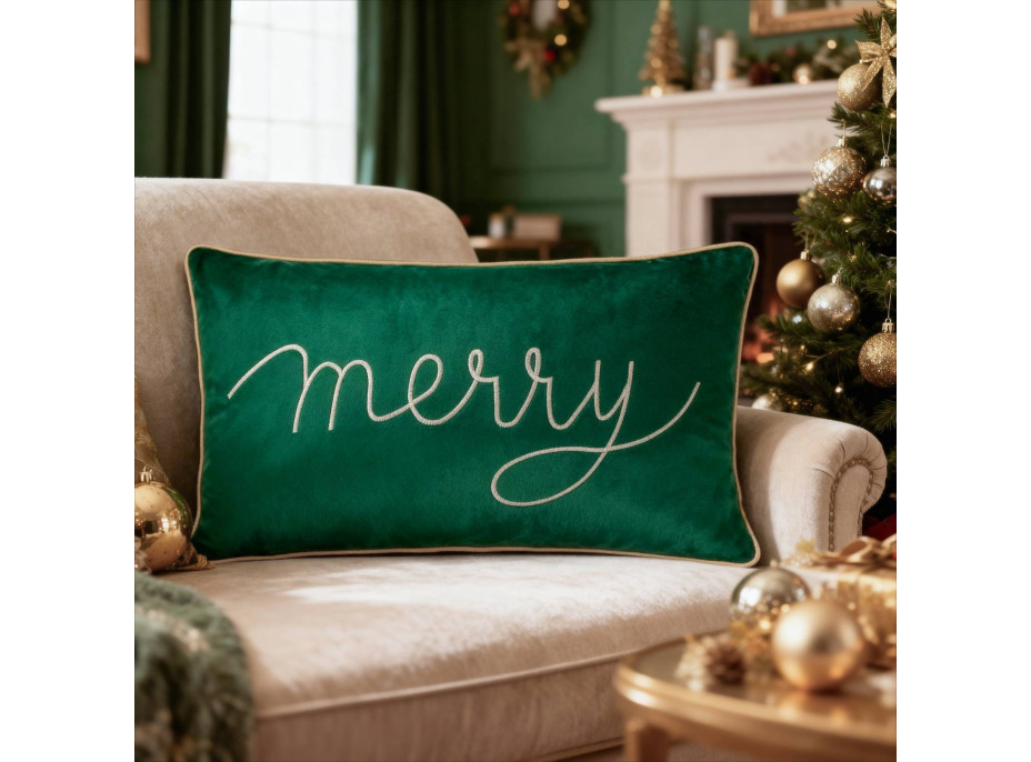 Povlak na polštář VERY MERRY - 30x50 cm - zelený