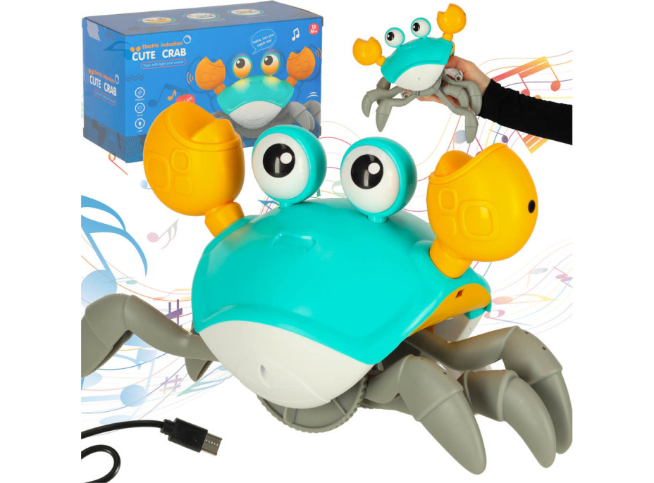 Interaktivní krab se zvukem - zelený