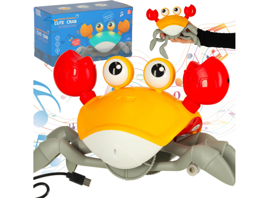Interaktivní krab se zvukem - žlutý