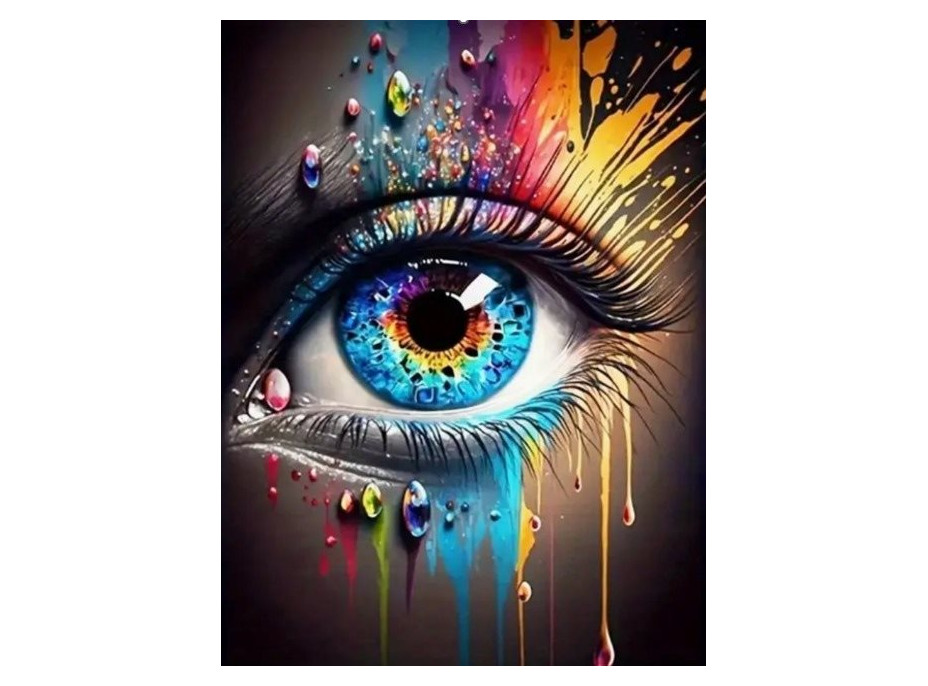 NORIMPEX Diamantové malování Barevné oko 30x40cm