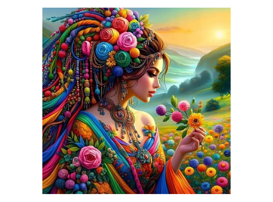 NORIMPEX Diamantové malování Dívka v záplavě barev 30x40cm