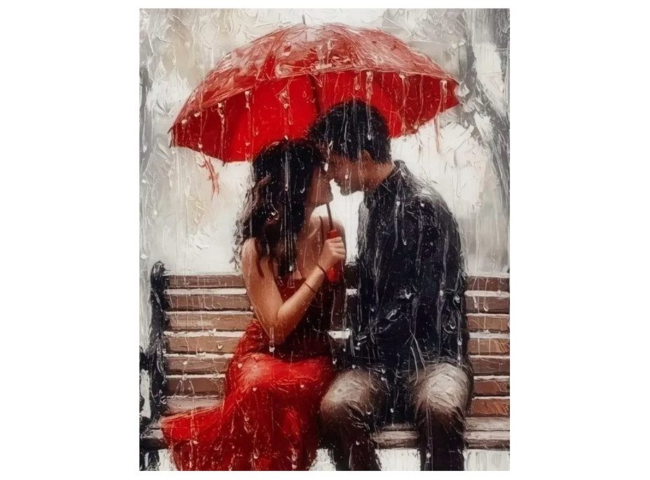 NORIMPEX Diamantové malování Láska za každého počasí 30x40cm