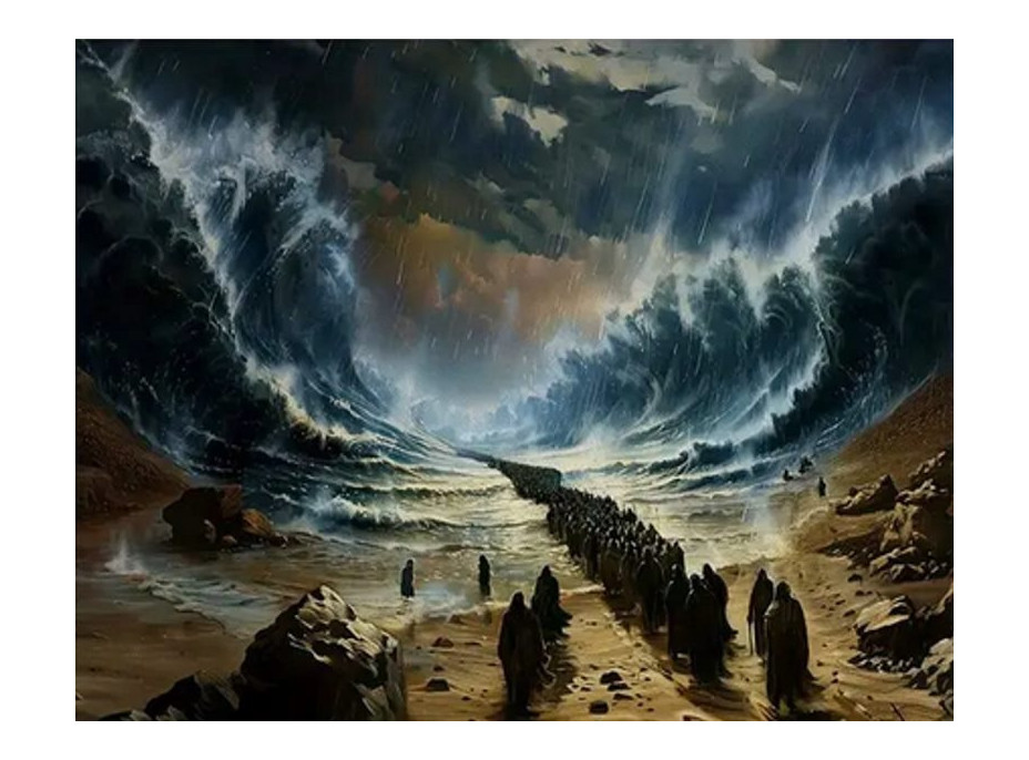 NORIMPEX Diamantové malování Mojžíšův průchod mořem 30x40cm