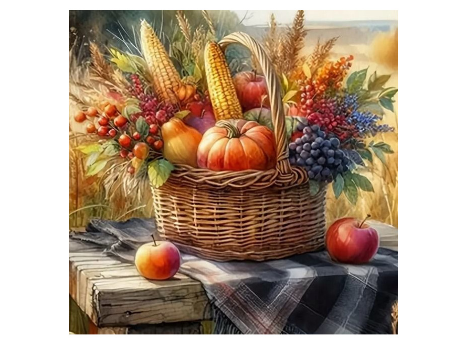 NORIMPEX Diamantové malování Podzimní košík 30x40cm