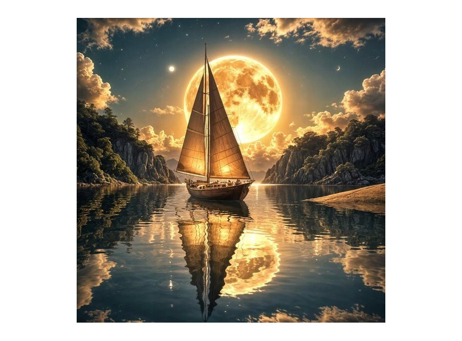 NORIMPEX Diamantové malování Půlnoční plavba 30x40cm