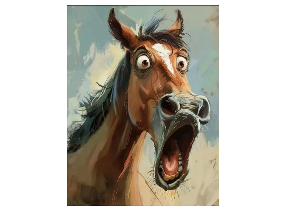 NORIMPEX Diamantové malování Udivený kůň 30x40cm