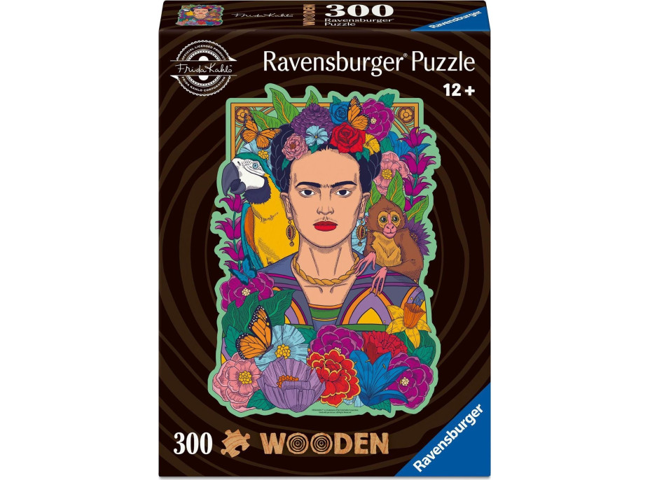 RAVENSBURGER Dřevěné obrysové puzzle Frida Kahlo 300 dílků