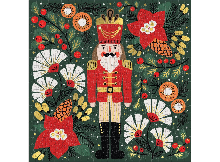 GALISON Metalické čtvercové puzzle Veselý Louskáček 500 dílků