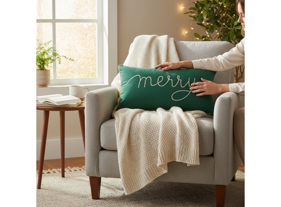 Povlak na polštář VERY MERRY - 30x50 cm - zelený