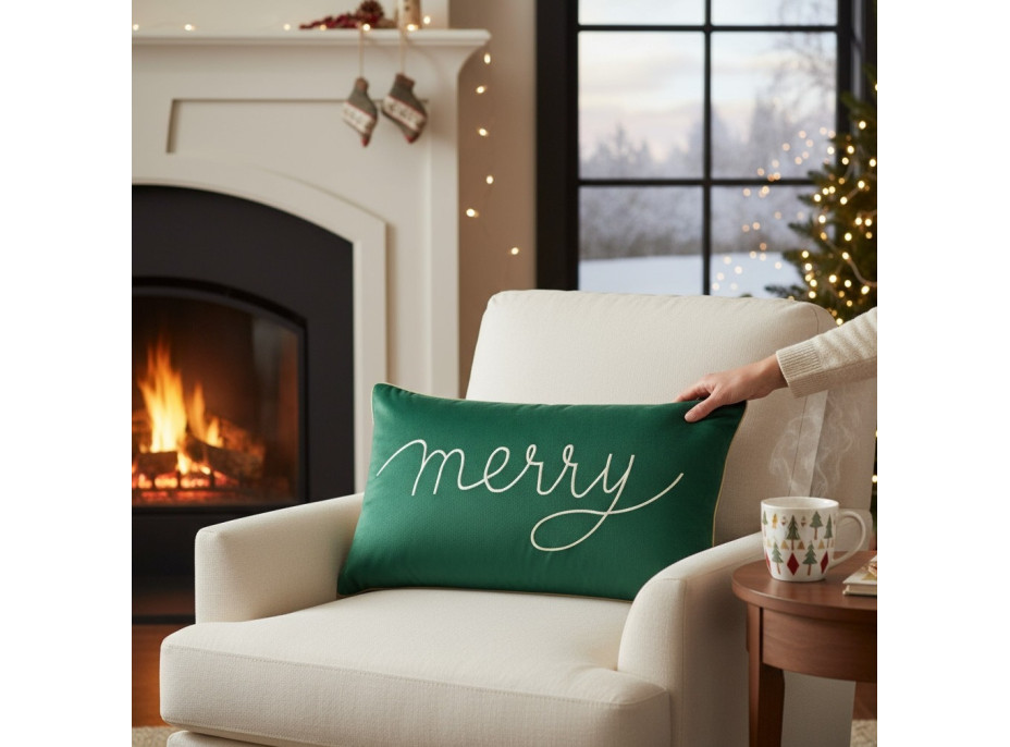 Povlak na polštář VERY MERRY - 30x50 cm - zelený