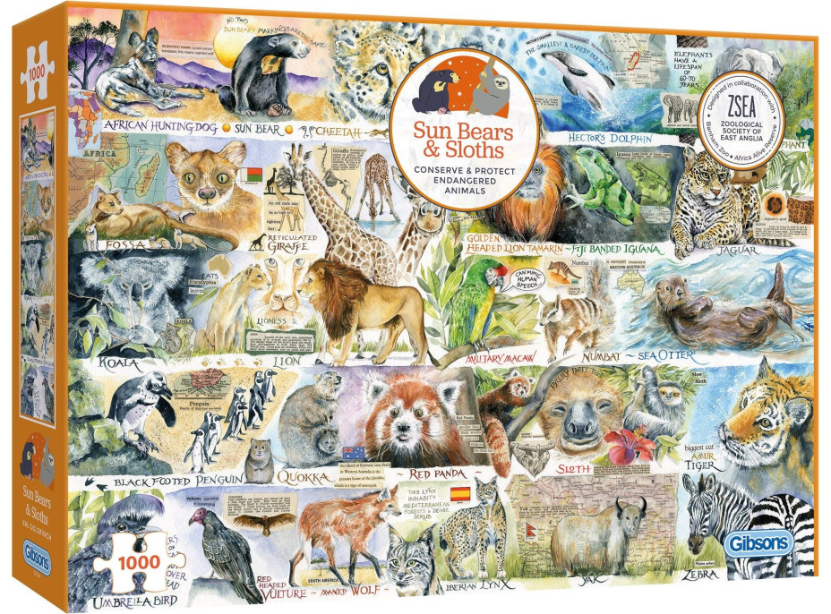 GIBSONS Puzzle Medvědi a lenochodi 1000 dílků