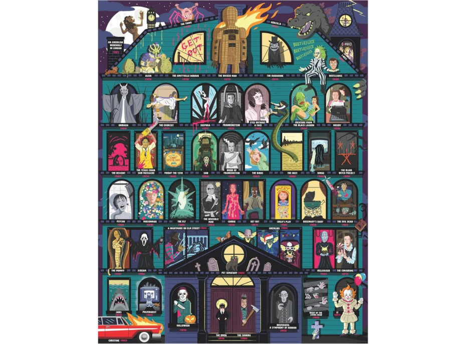 RIDLEY'S GAMES Puzzle Bucket List: 50 strašidelných filmů, které musíte vidět 1000 dílků