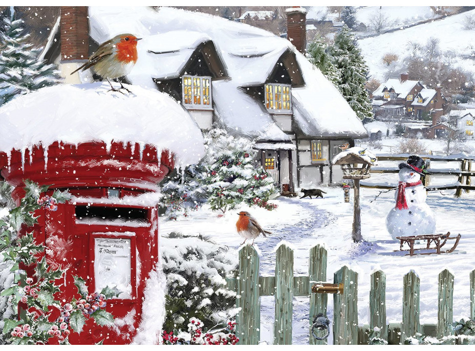 ALIPSON Puzzle Červenky ve sněhu 500 dílků