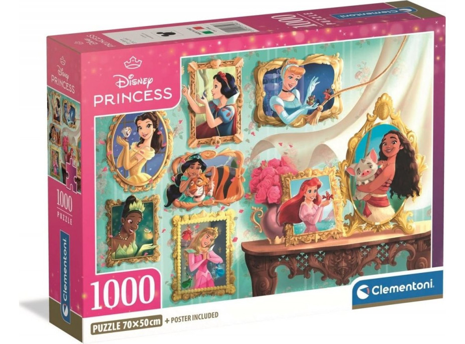 CLEMENTONI Puzzle Disney princezny: Obrazová galerie 1000 dílků