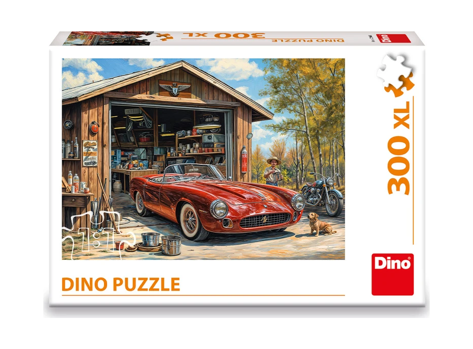 DINO Puzzle Jaguár v garáži 300 XL dílků